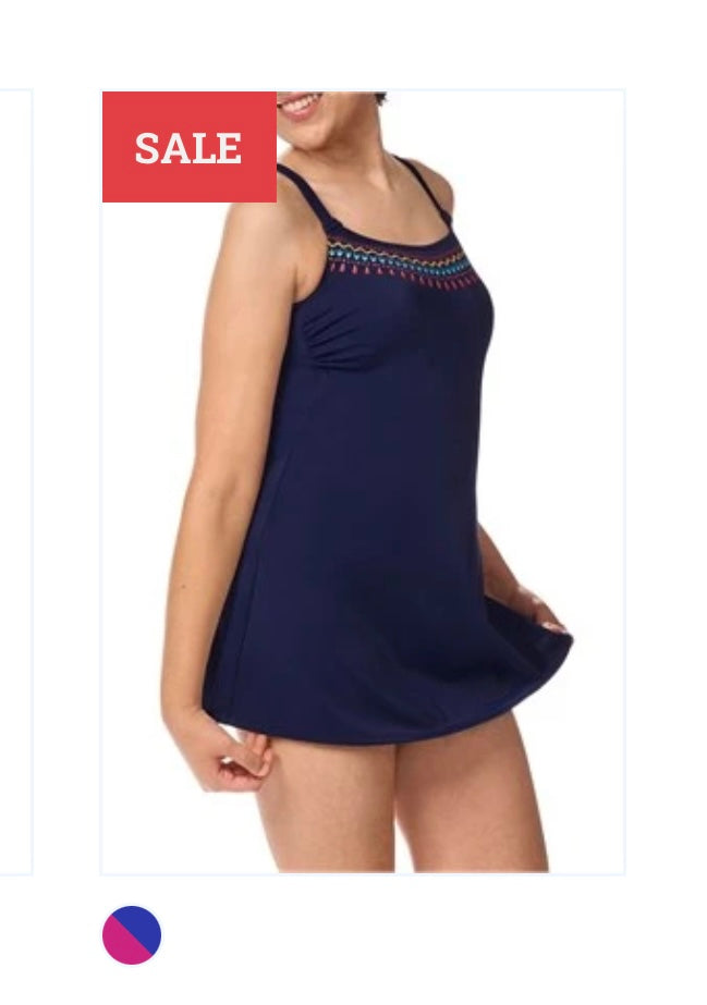 Navy Mastectomy Swim Dress