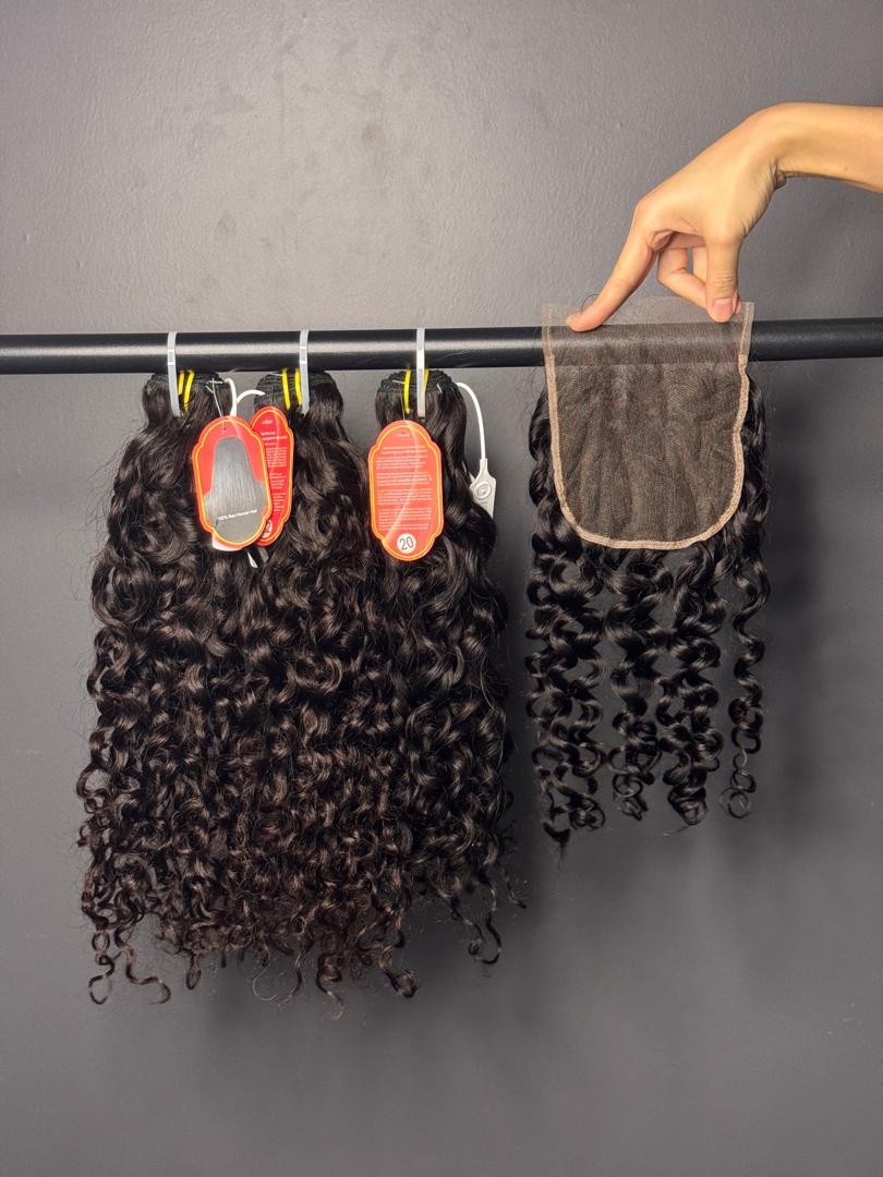 Indian Remy Indian Curly HD 5x5 Closure (22-24n)