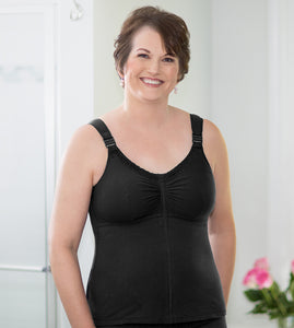 Zip-Front Post-Surgical Camisole with Drain Management